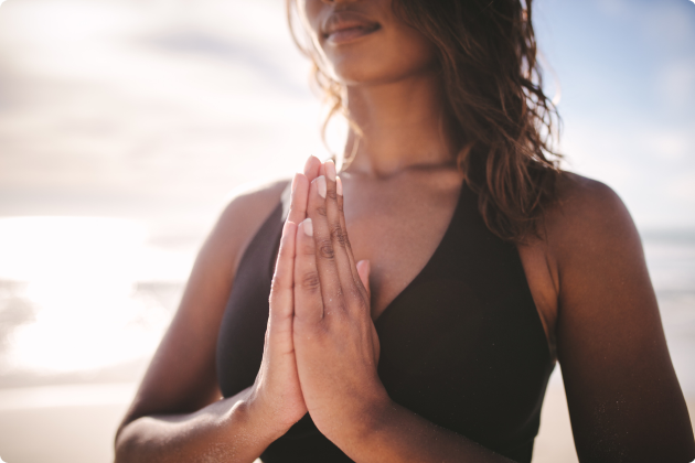 Women practicing yoga